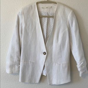 White Linen Blazer